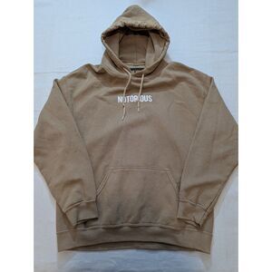 Notorious B.I.G. Biggie Smalls Hoodie Tan Graphic Tracklist Back Print Size Sm